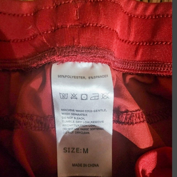 Womens Athletic Lounge Joggers Drawstring‎ Waist Pockets Burgundy Pants Medium - Picture 6 of 6